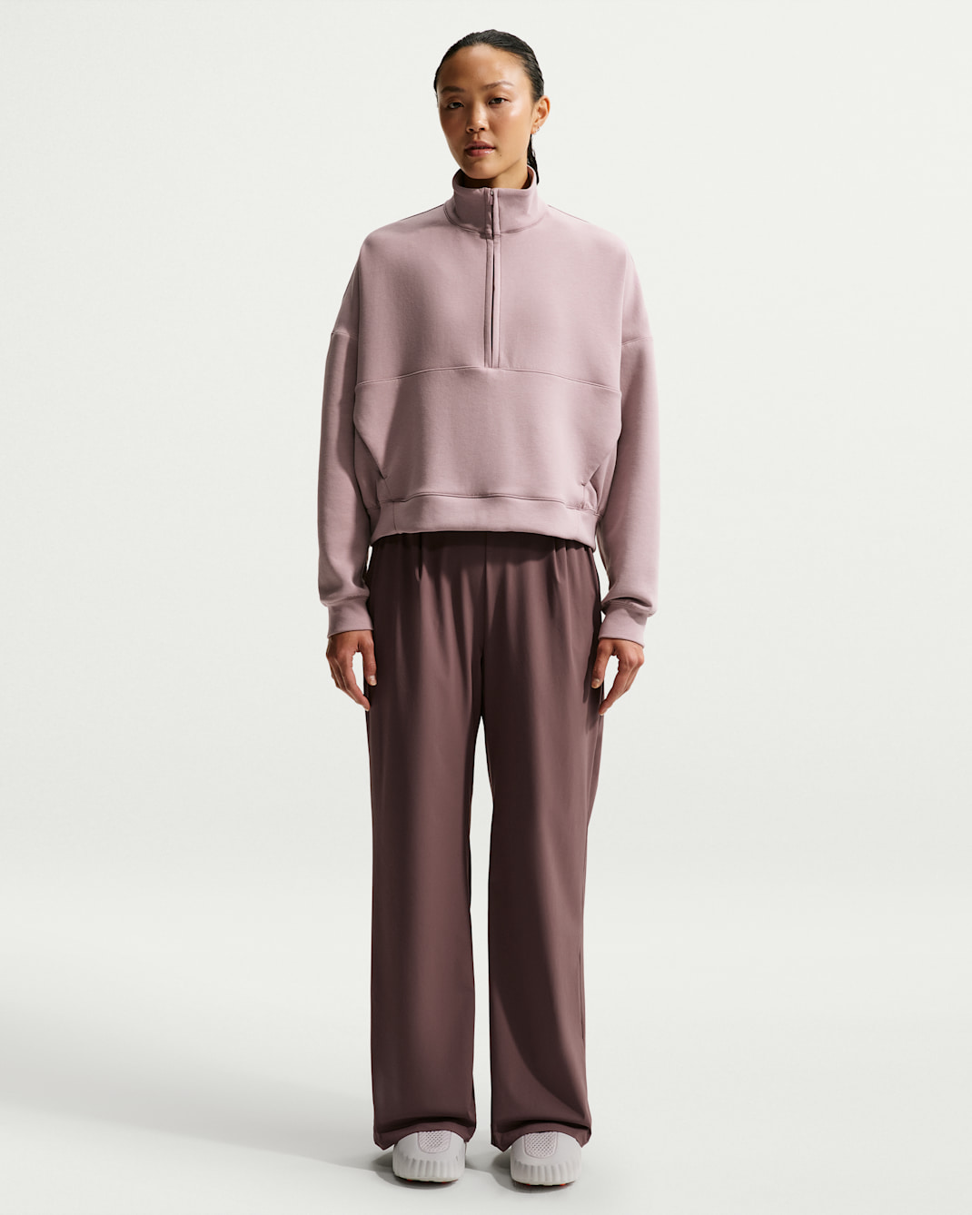 Nike 24.7 PerfectStretch Women's Dri-FIT High-Waisted Loose Wide-Leg Pants - Tattoo/Burgundy Crush