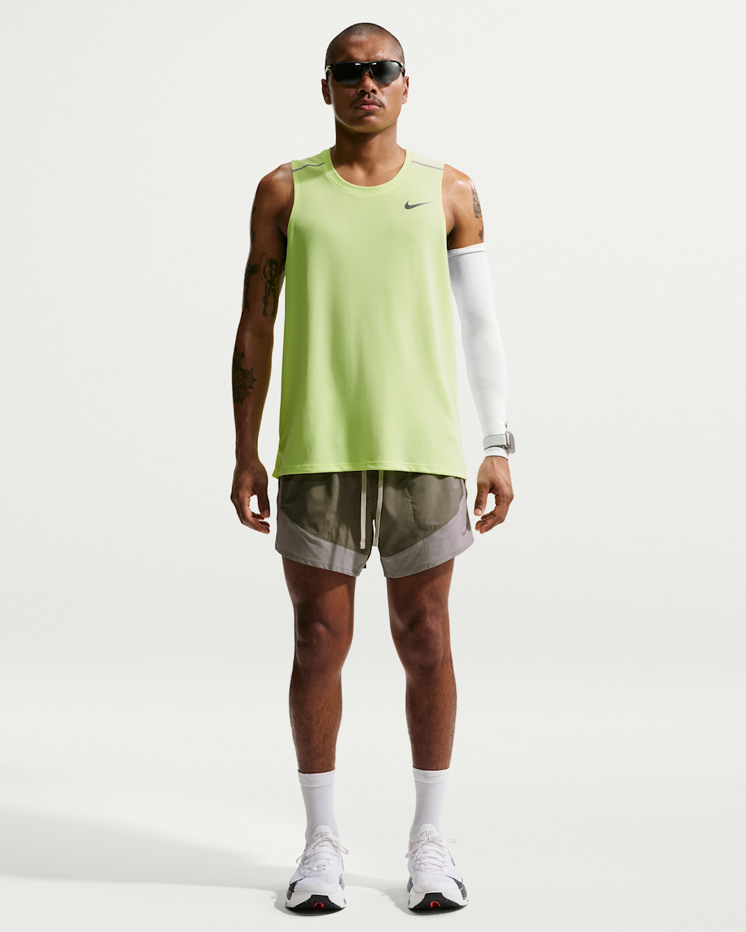 Nike Stride Plus Men's Dri-FIT 5" Brief-Lined Running Shorts - Light Army/Spruce Fog/Olive Aura
