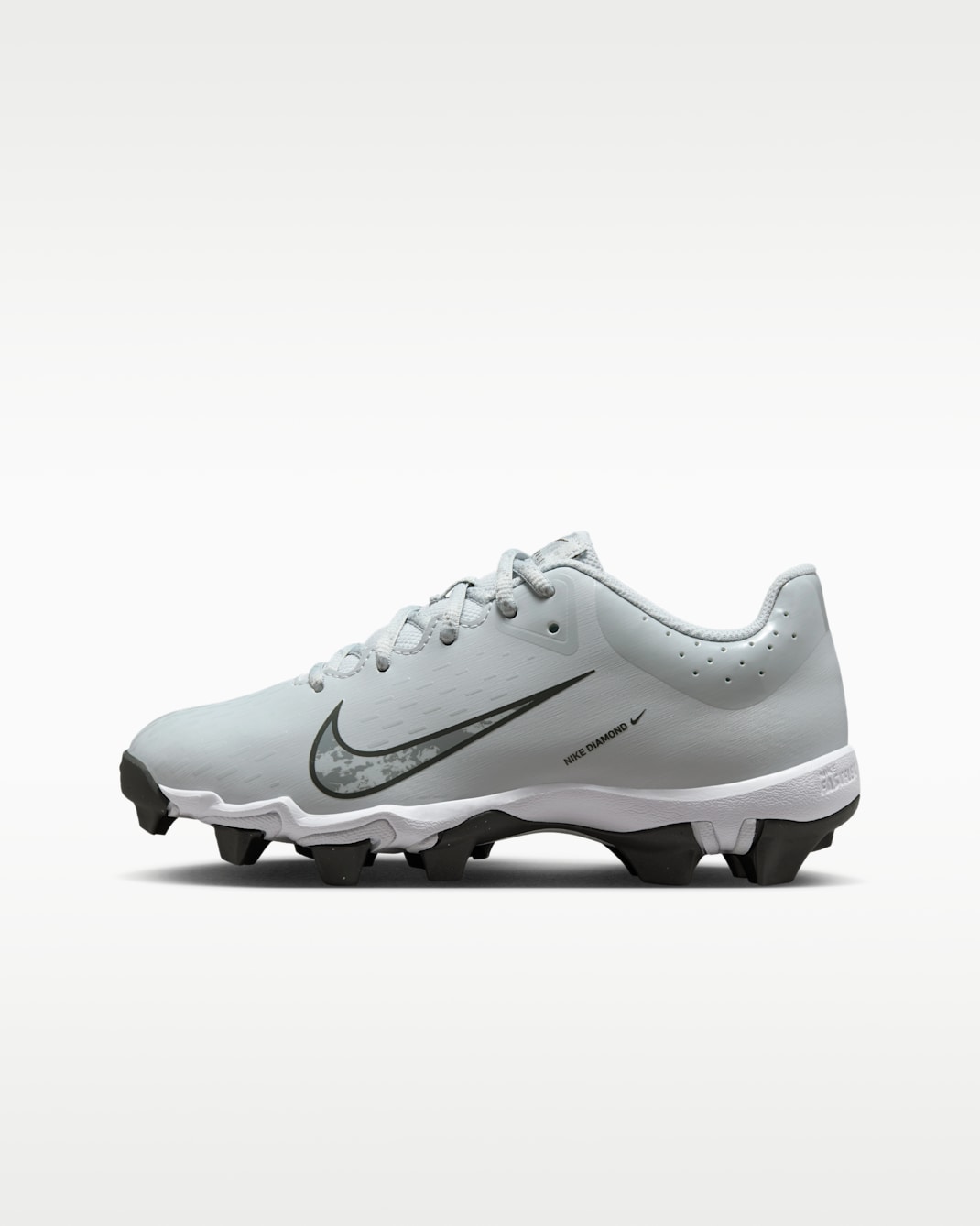 Nike Hyperdiamond 4 Keystone Big Kids' Softball Cleats - Pure Platinum/Wolf Grey/White/Iron Grey