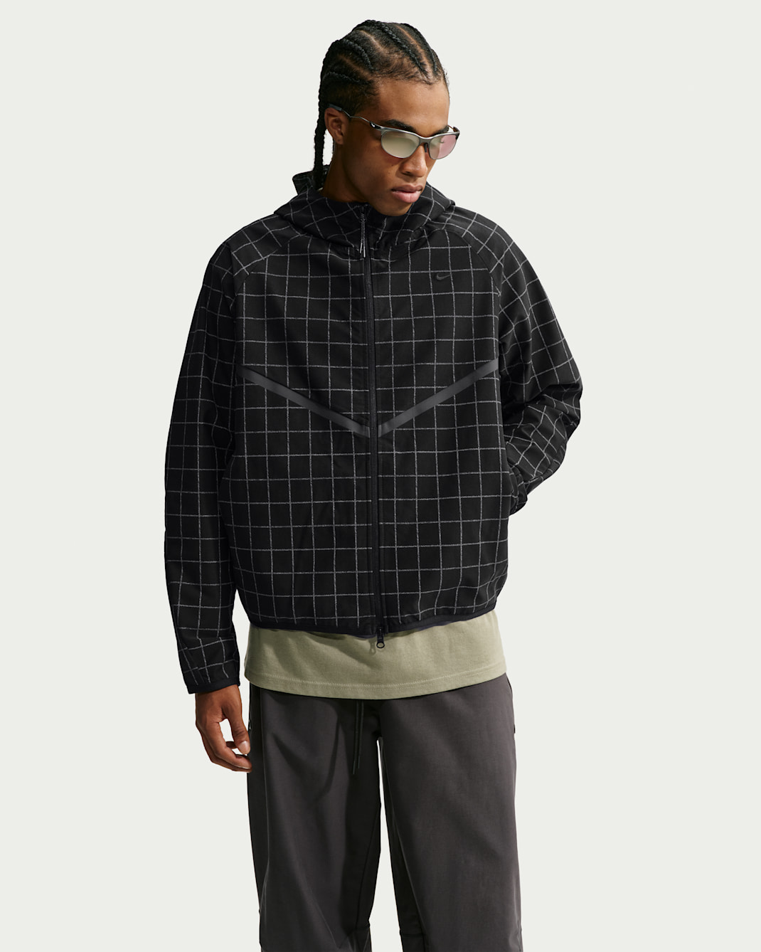 Nike Tech weite Dri-FIT Shori Strickjacke mit durchgehendem Reißverschluss und Print (Herren) - Schwarz/Iron Grey/Schwarz