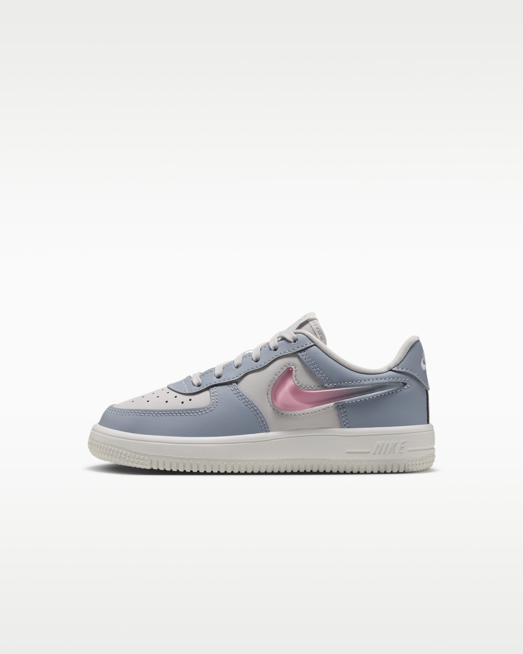 Nike Force 1 Low Little Kids' Shoes - Wolf Grey/Phantom/Sail/Pink Rise