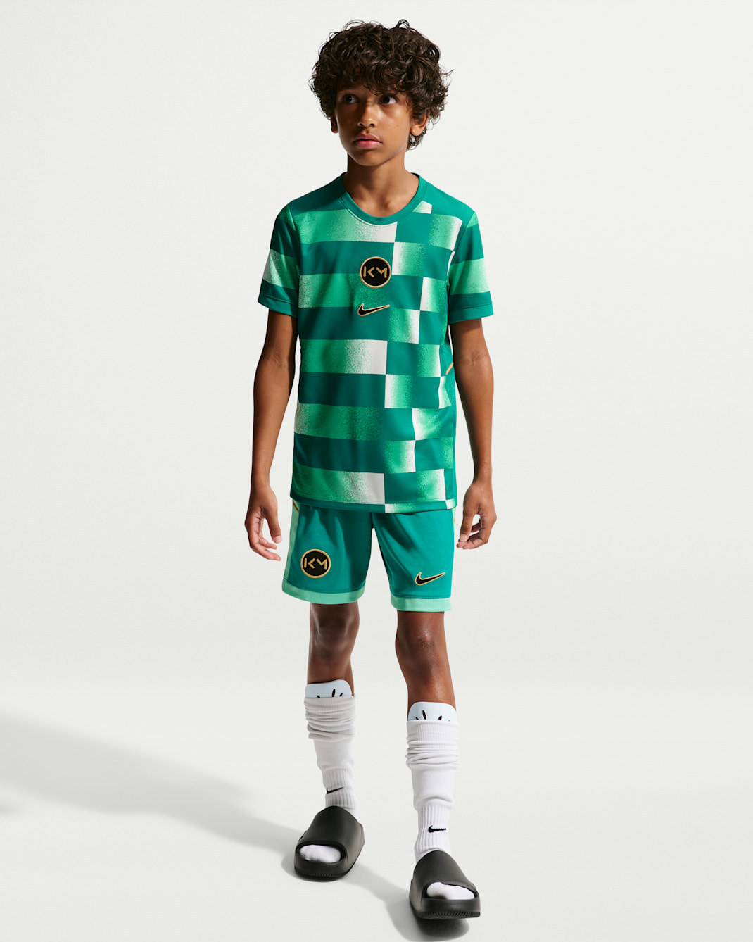 Kylian Mbappé Academy Big Kids' Dri-FIT Short-Sleeve Soccer Top