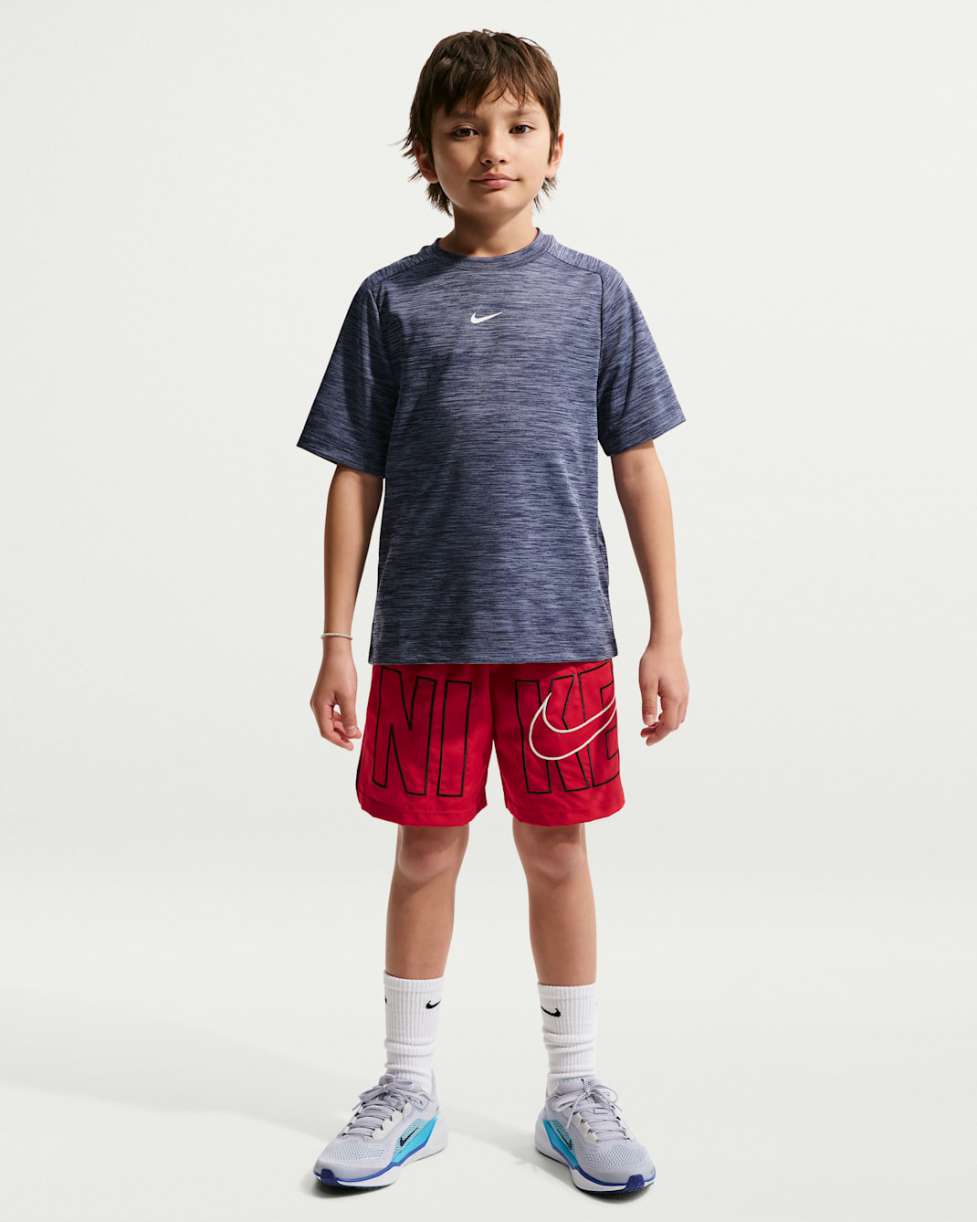 Nike Multi Big Kids' (Boys') Dri-FIT Training Shorts - Gym Red/Black/White