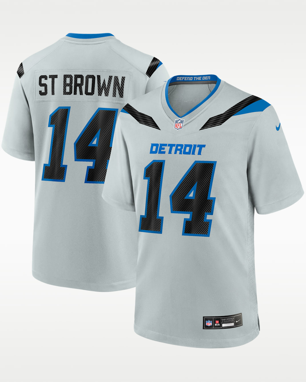 Amon-Ra St. Brown Detroit Lions Rivalries Collection Men's Nike NFL Game Jersey - Silver