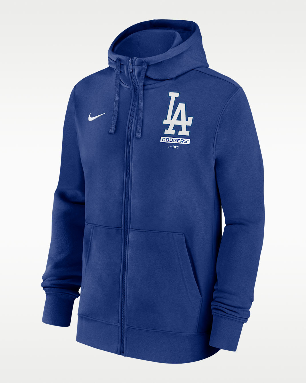 Sudadera con gorro Nike de la MLB de cierre completo para hombre Los Angeles Dodgers Lockup - Azul enérgico