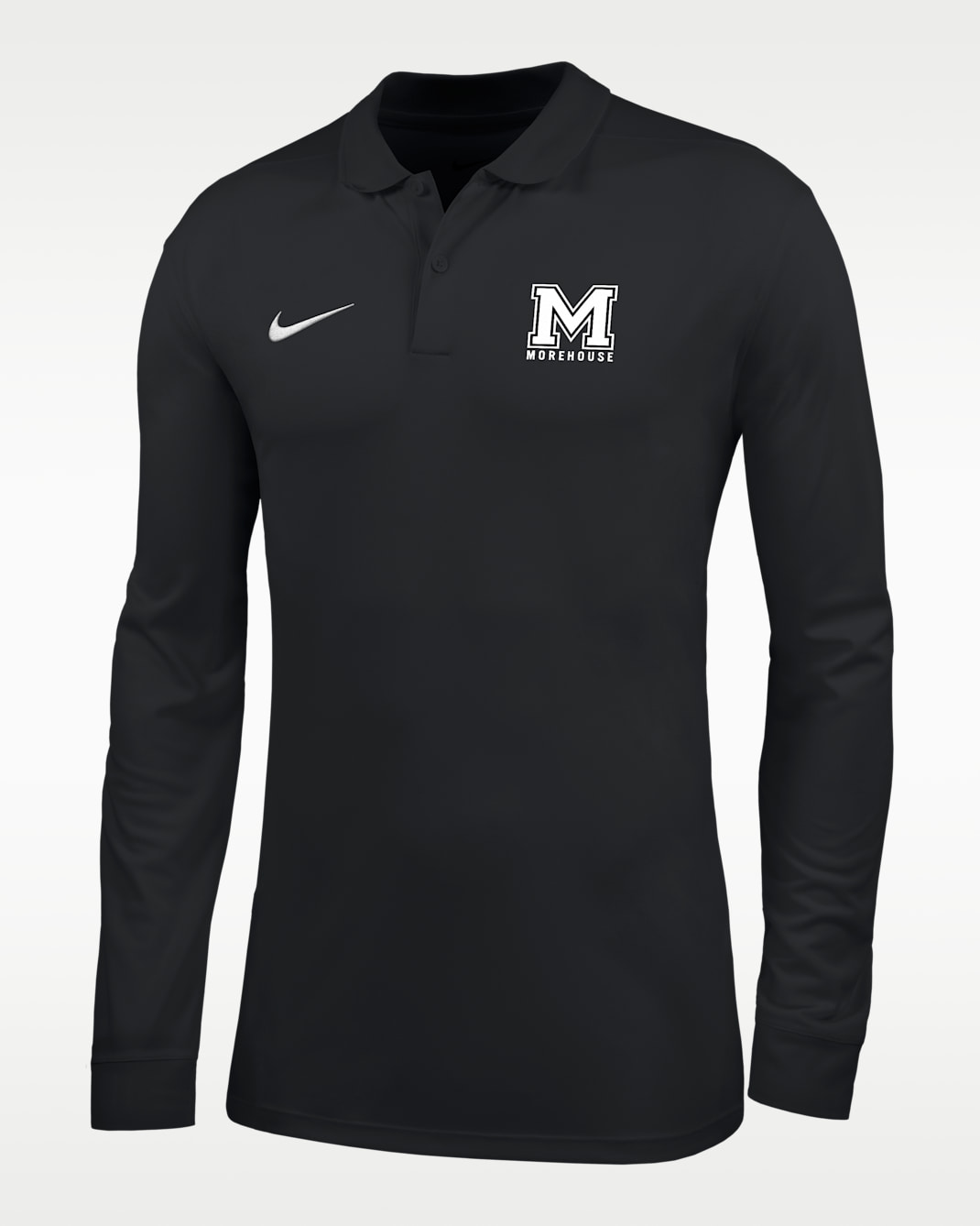 Nike College (Morehouse College) Men's Dri-FIT Long-Sleeve Polo - Black