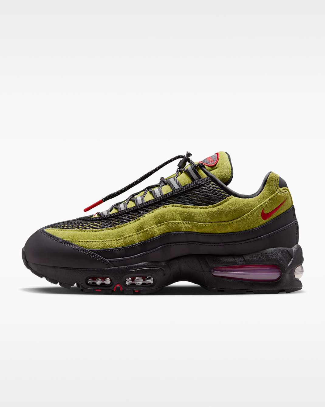 Tenis para hombre Nike Air Max 95 Big Bubble x Aya Brown - Verde atómico/Negro/Antracita/Rojo universitario