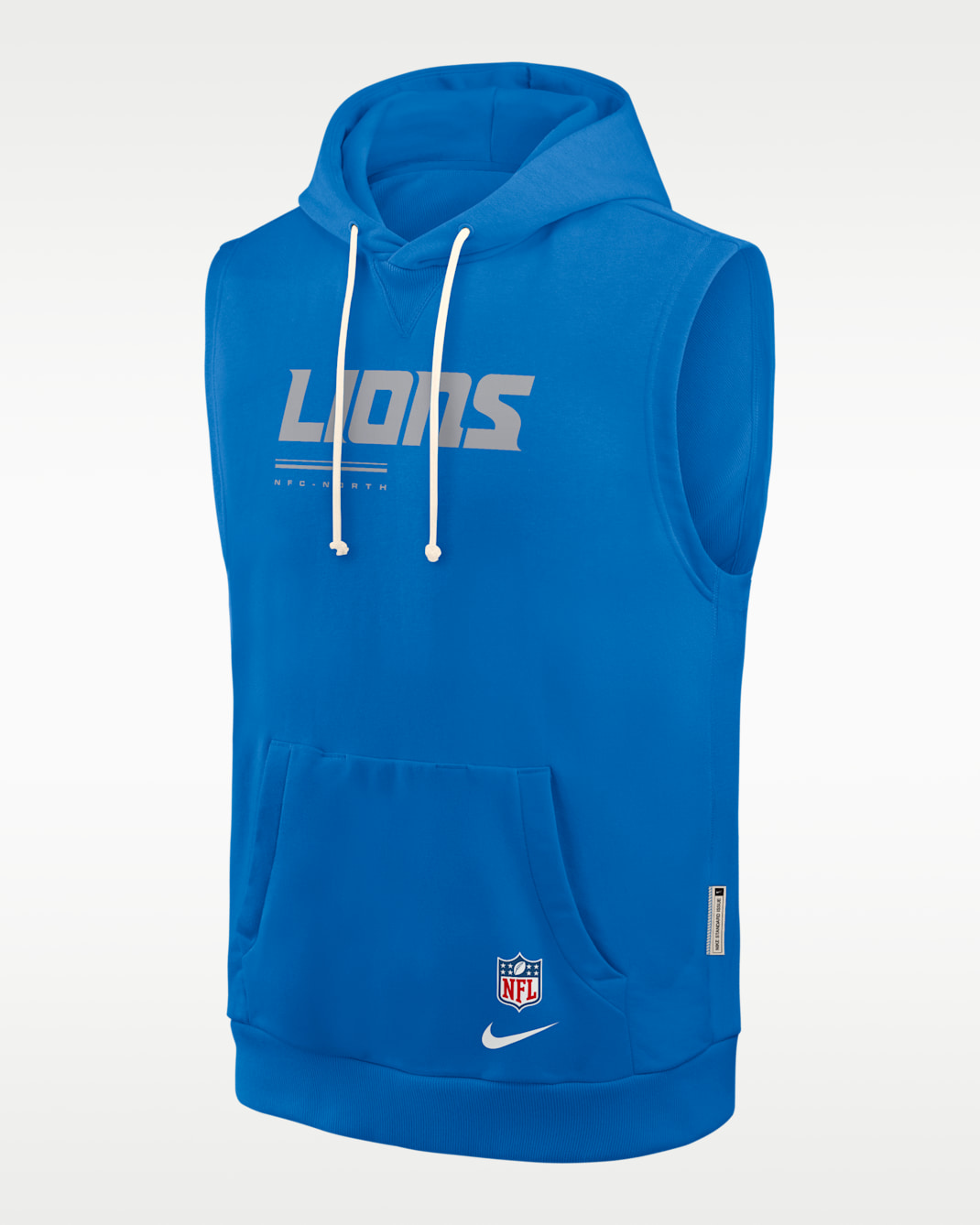 Detroit Lions Sideline Men's Nike Dri-FIT NFL Sleeveless Pullover Hoodie - Blue