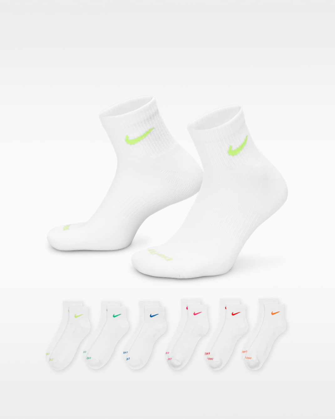Calcetines al tobillo de entrenamiento Nike Everyday Plus Cushioned (6 pares) - Multicolor