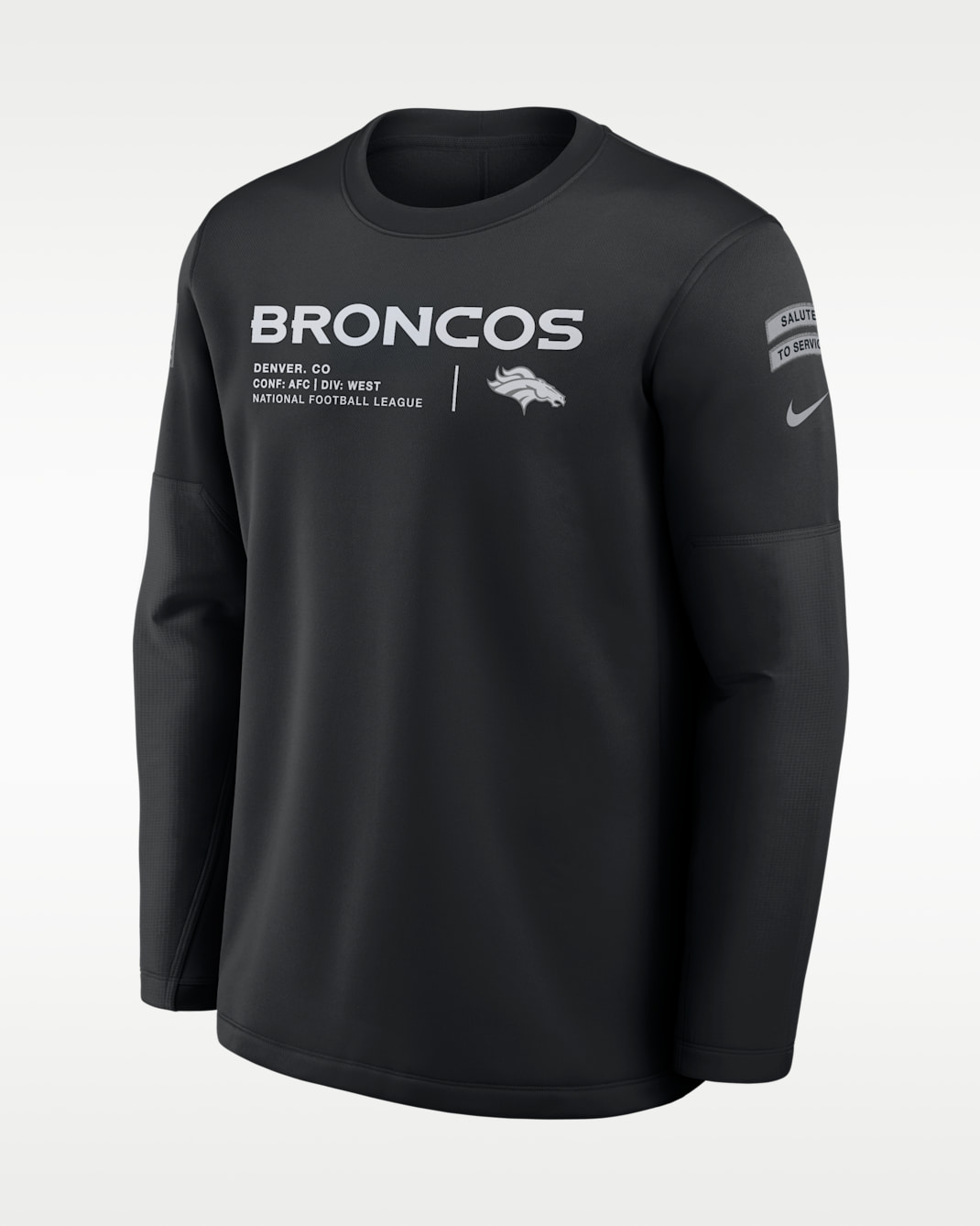 Denver Broncos Salute to Service Sideline Coaches Men's Nike NFL Pullover Crew - Black