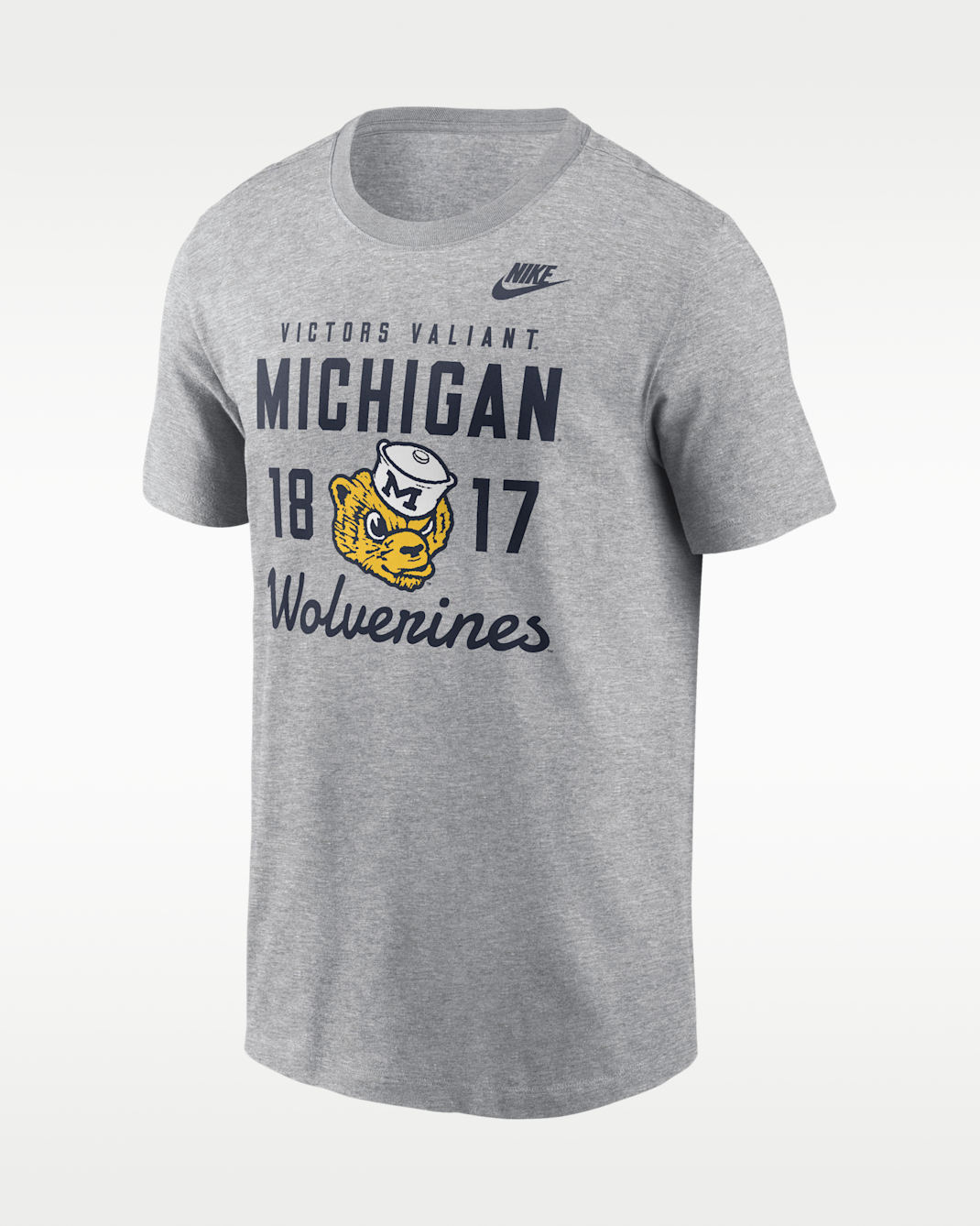 Michigan Legacy Stacked Est Men's Nike College T-Shirt - Grey Heather