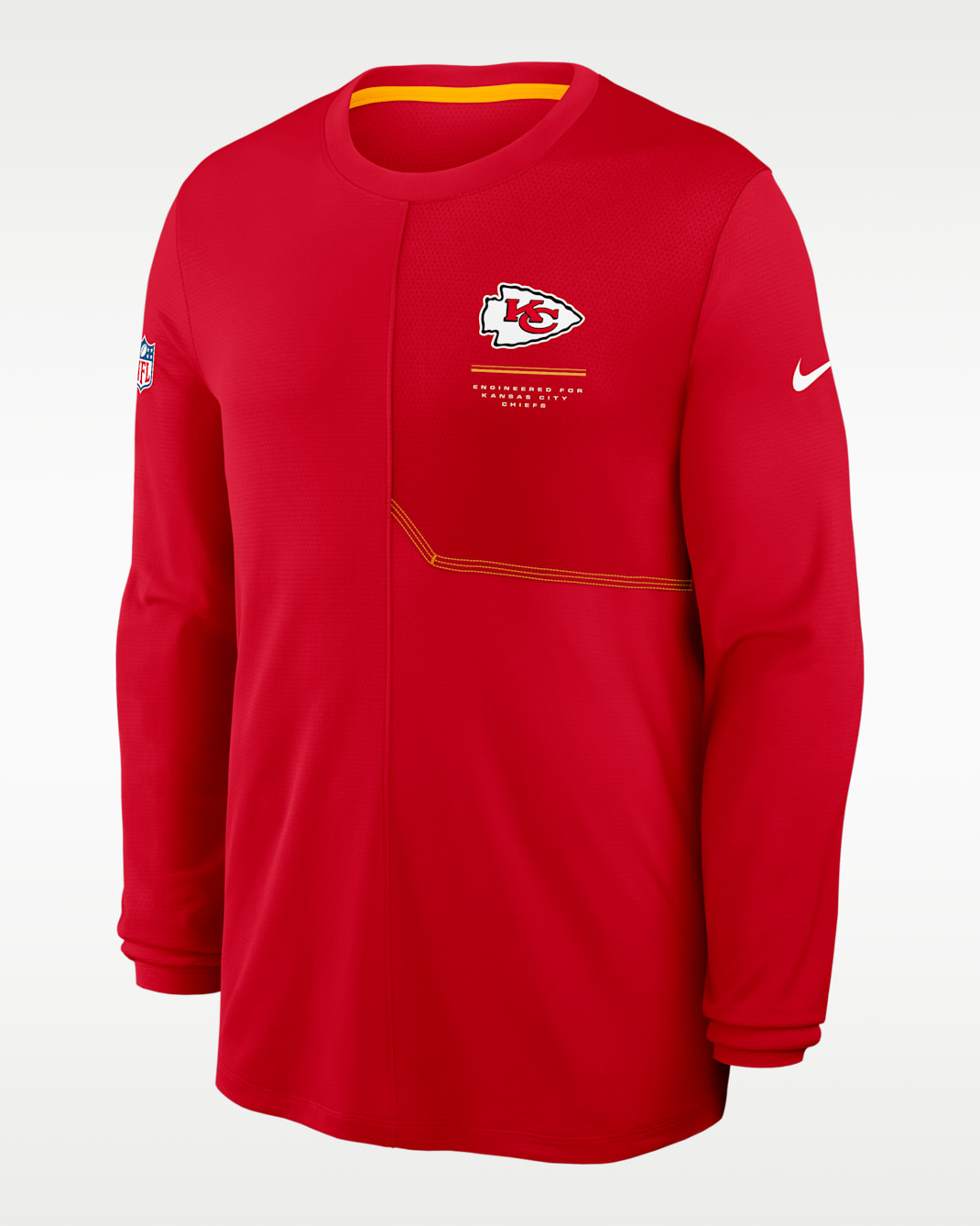 Playera de manga larga Nike Dri-FIT de la NFL para hombre Kansas City Chiefs Sideline Coach - Rojo