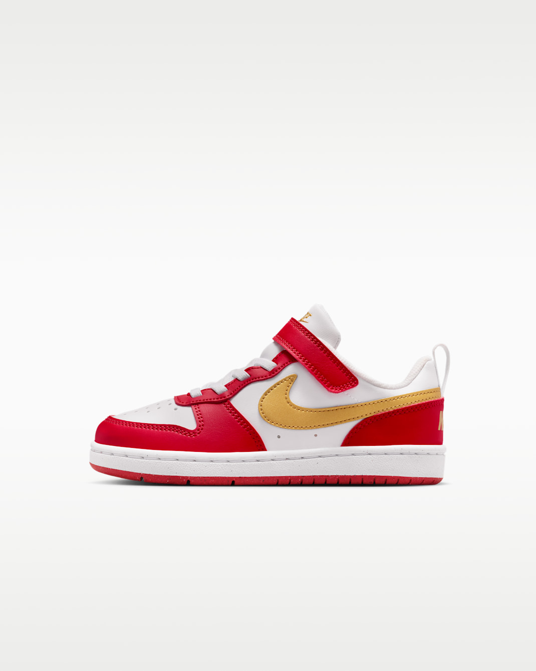 Nike Court Borough Low Recraft Little Kids' Shoes - White/University Red/White/Metallic Gold