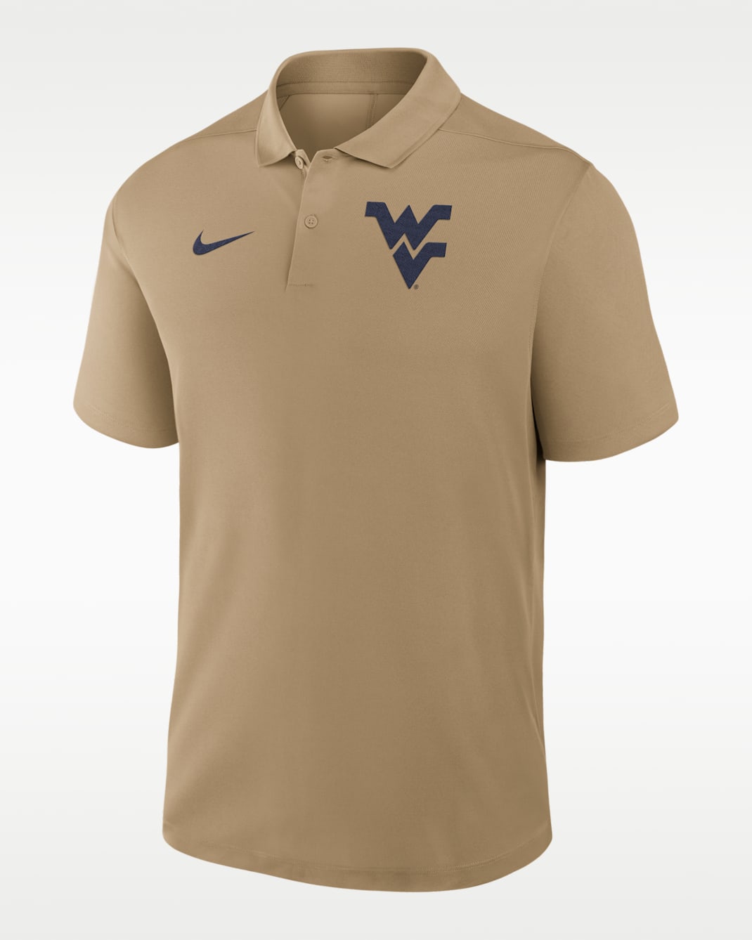 Polo universitario Nike Dri-FIT para hombre West Virginia Primetime Victory Primary Logo - Tostado/Beige