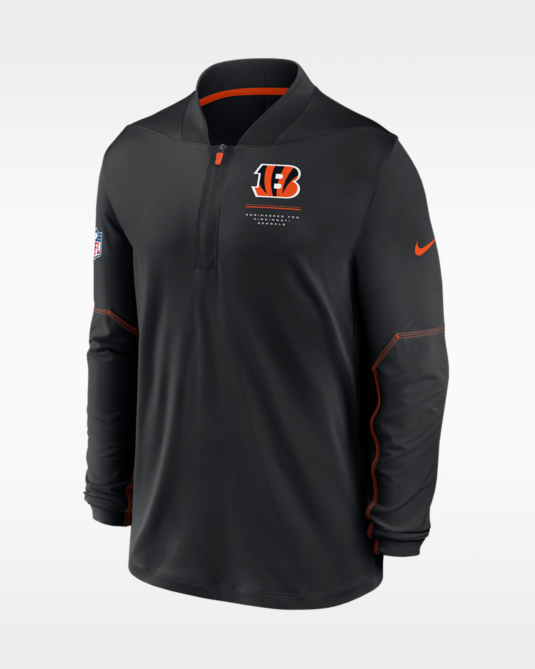 Cincinnati Bengals Sideline Men's Nike Dri-FIT NFL 1/2-Zip Top - Black