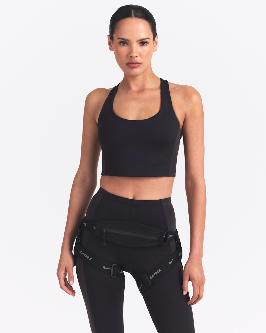 NikeSKIMS Matte Shine Mix Women's T-Back Bra - NSKM OBSIDIAN/NSKM IGNEOUS