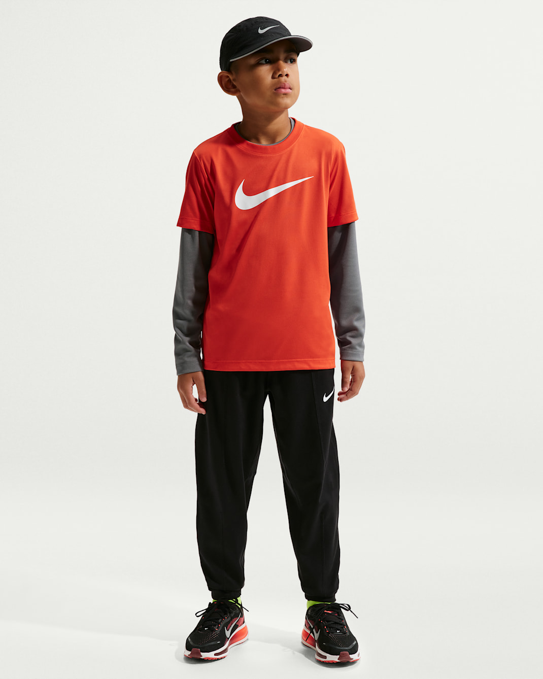 Nike Pro Dri-FIT polárnadrág nagyobb gyerekeknek (fiúknak) - Fekete/Smoke Grey/Fehér