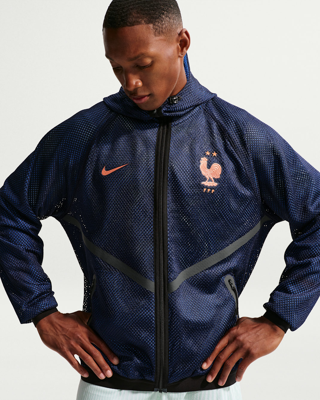 FFF Men's Nike Dri-FIT Football Anthem Jacket - Blackened Blue/Game Royal/Metallic Copper