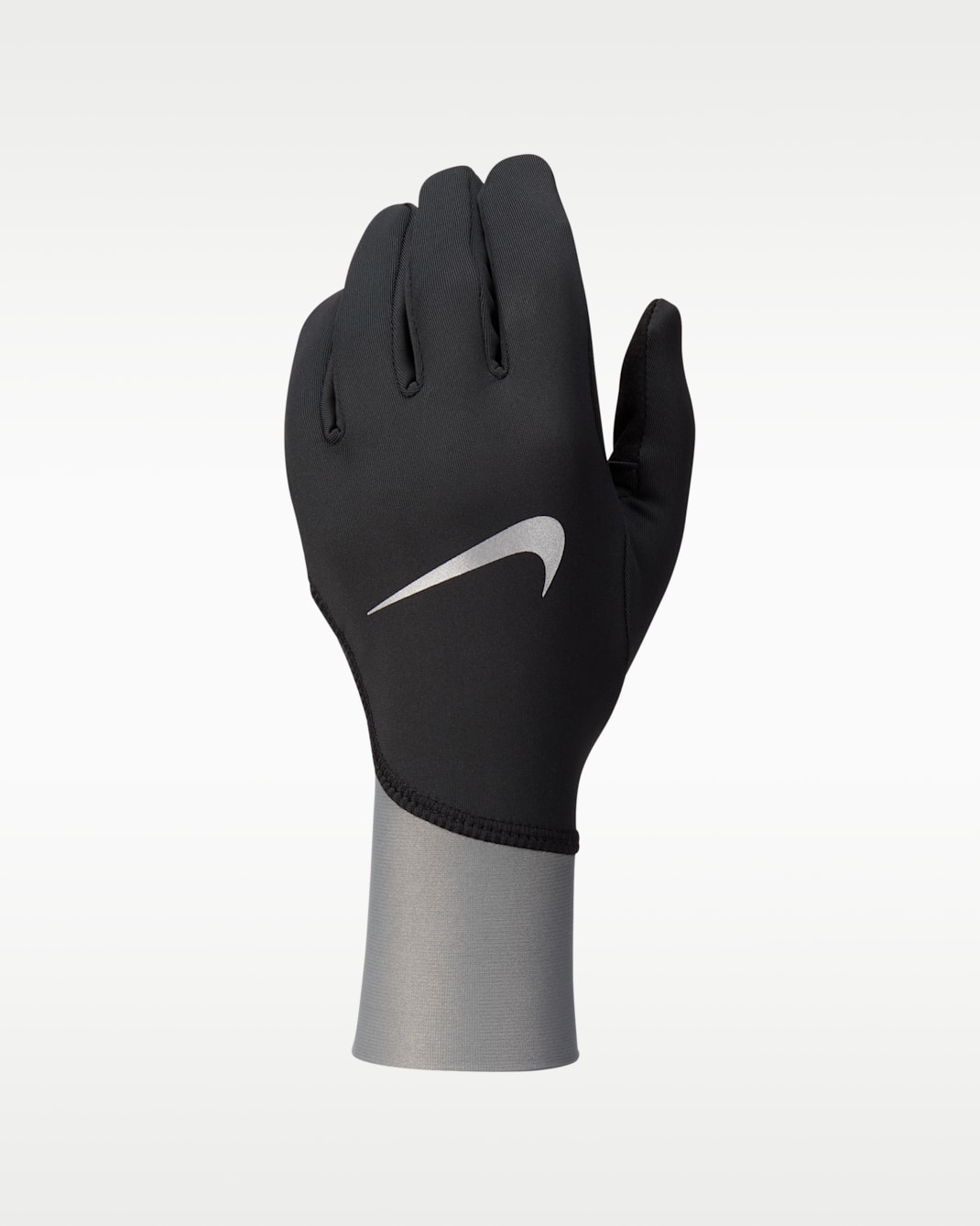 Nike Pacer Therma-FIT mittelschwere Laufhandschuhe (Damen) - Schwarz/Smoke Grey/Silber