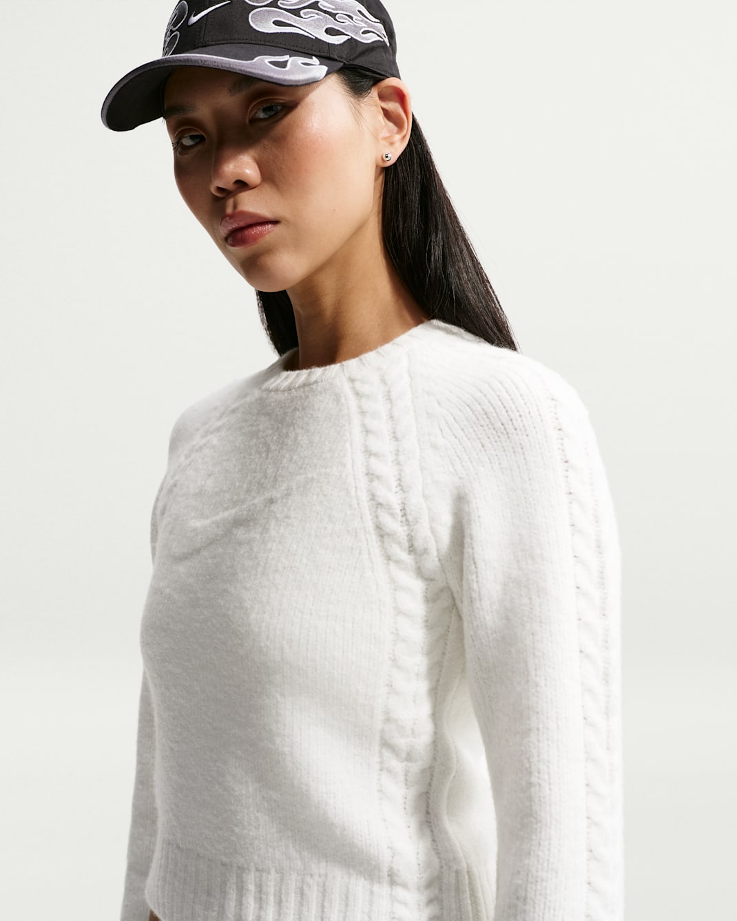 Nike Sportswear Chill Knit schmal geschnittenes Longsleeve (Damen) - Sail/Schwarz