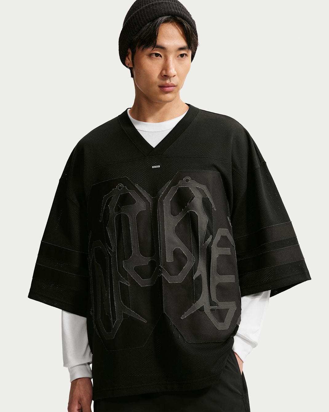 Nike Sportswear Men's Oversized Jersey - Black/Ice Silver/Dark Smoke Grey
