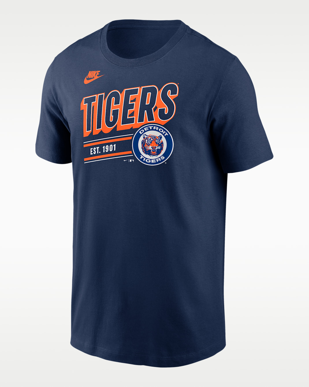 Playera Nike de la MLB para hombre Detroit Tigers Cooperstown Retro - Azul marino medianoche