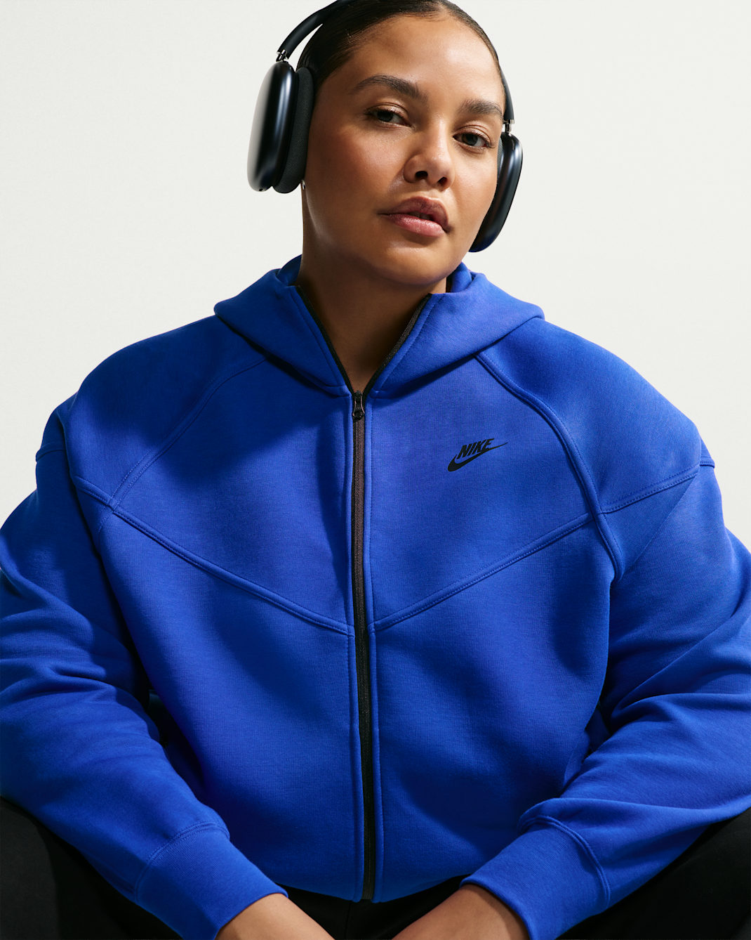 Nike Sportswear Tech Fleece Windrunner Women's Full-Zip Hoodie (Plus Size) - Old Royal/Black