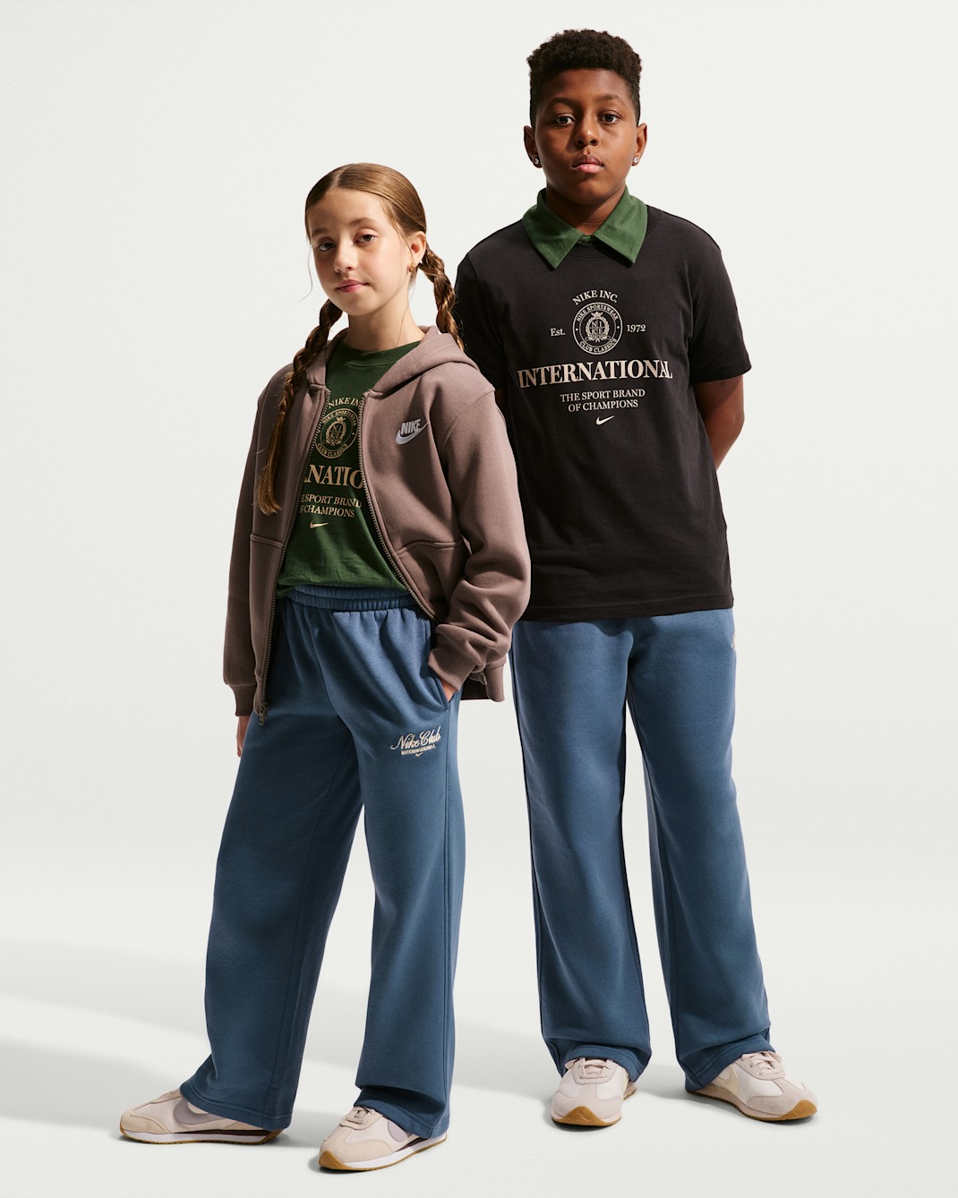 Nike Sportswear Club Fleece Big Kids' Open-Hem Pants - Diffused Blue/Sanddrift/Sanddrift