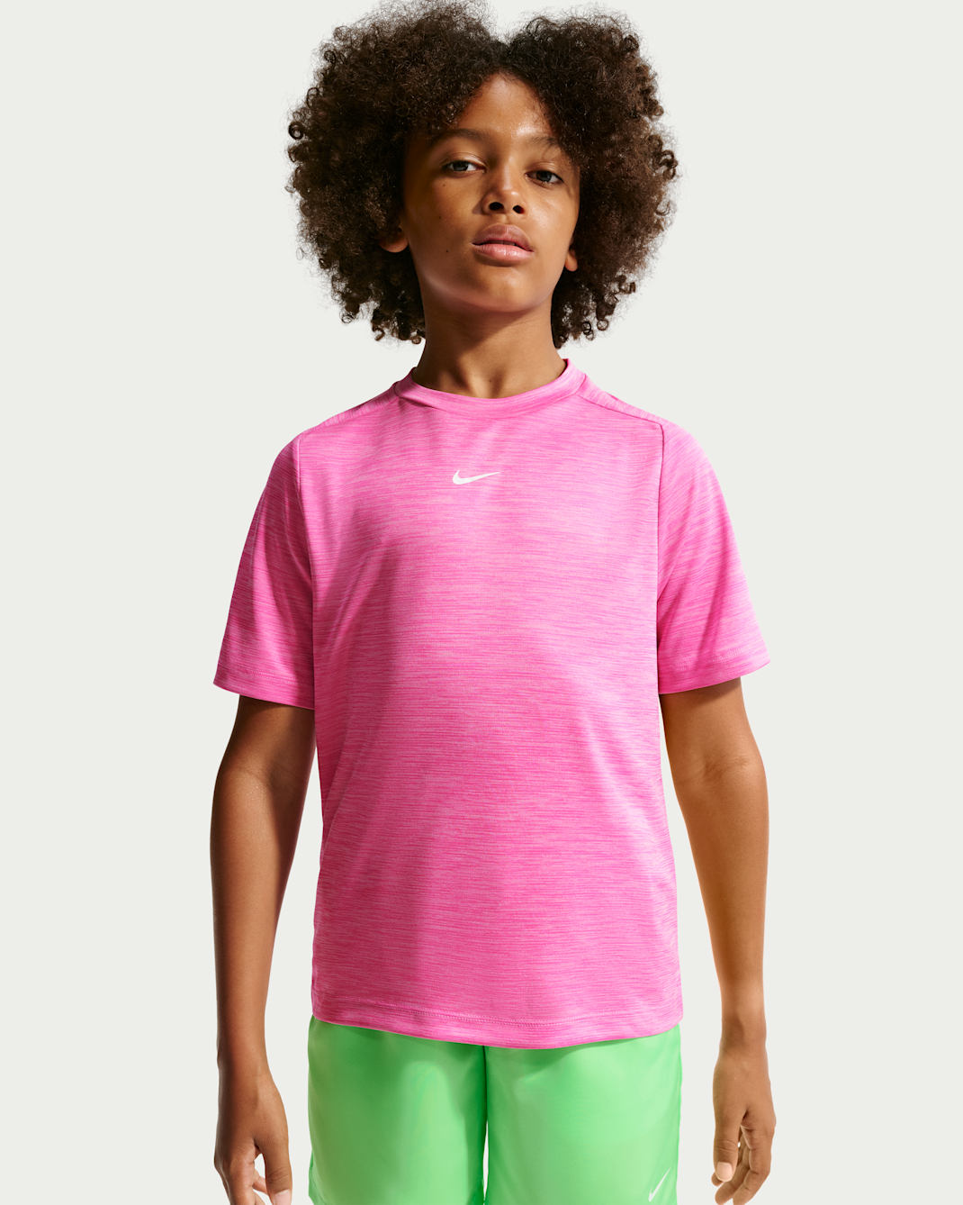 Nike Multi Older Kids' Dri-FIT Short-Sleeve Top - Playful Pink/Pink Rise/White