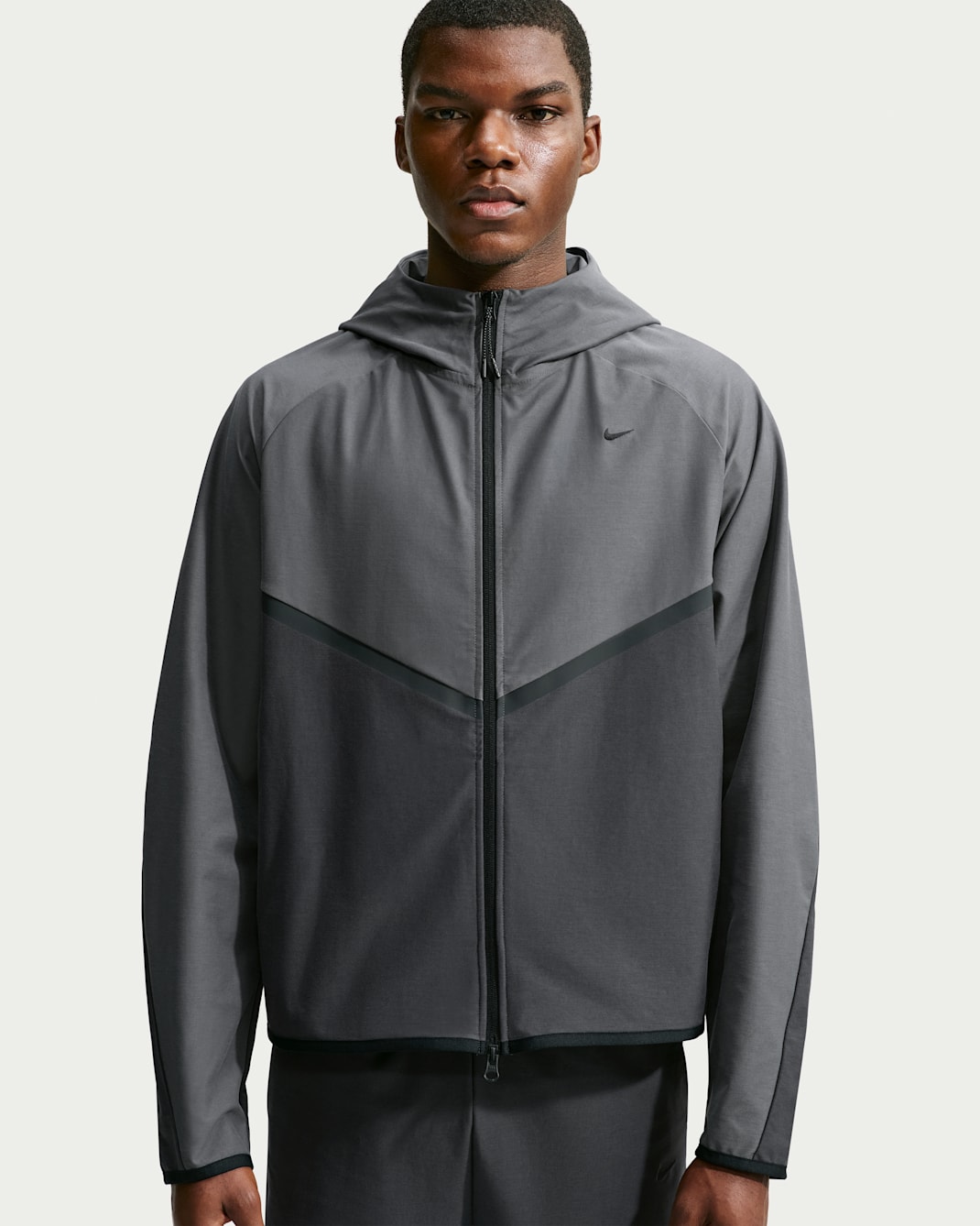 Nike Tech Men's Shori-Knit Full-Zip Windrunner Jacket - Iron Grey/Anthracite/Black