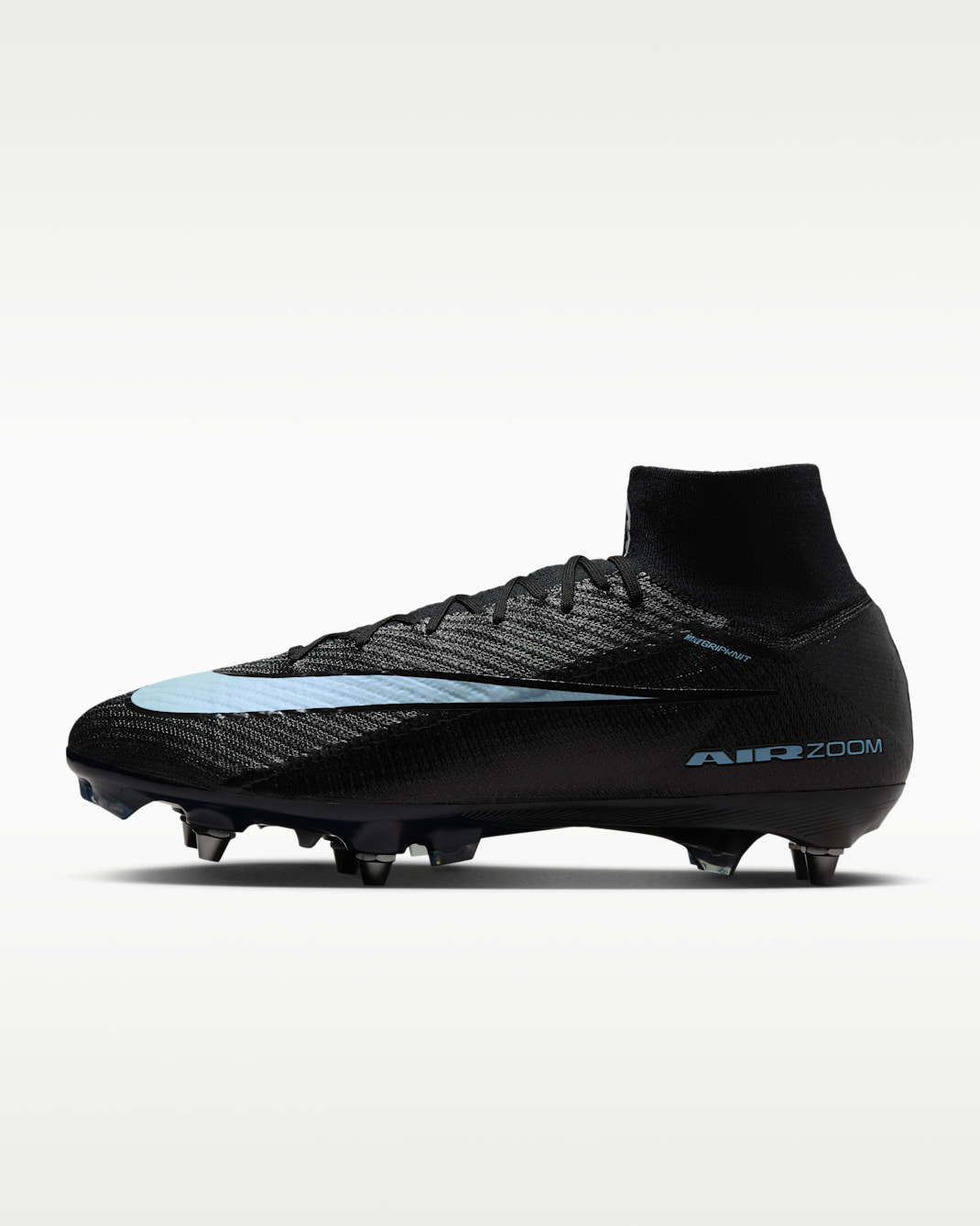 Nike Mercurial Superfly 10 Elite Soft-Ground High-Top Football Boot - Black/Ice Blue