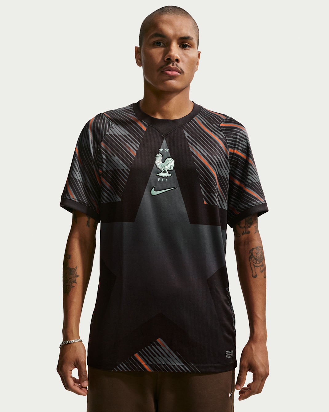 Jersey de fútbol de manga corta Nike Dri-FIT Replica para hombre Francia portero 2026 Stadium - Negro/Ceniza medio/Monarca/Iglú
