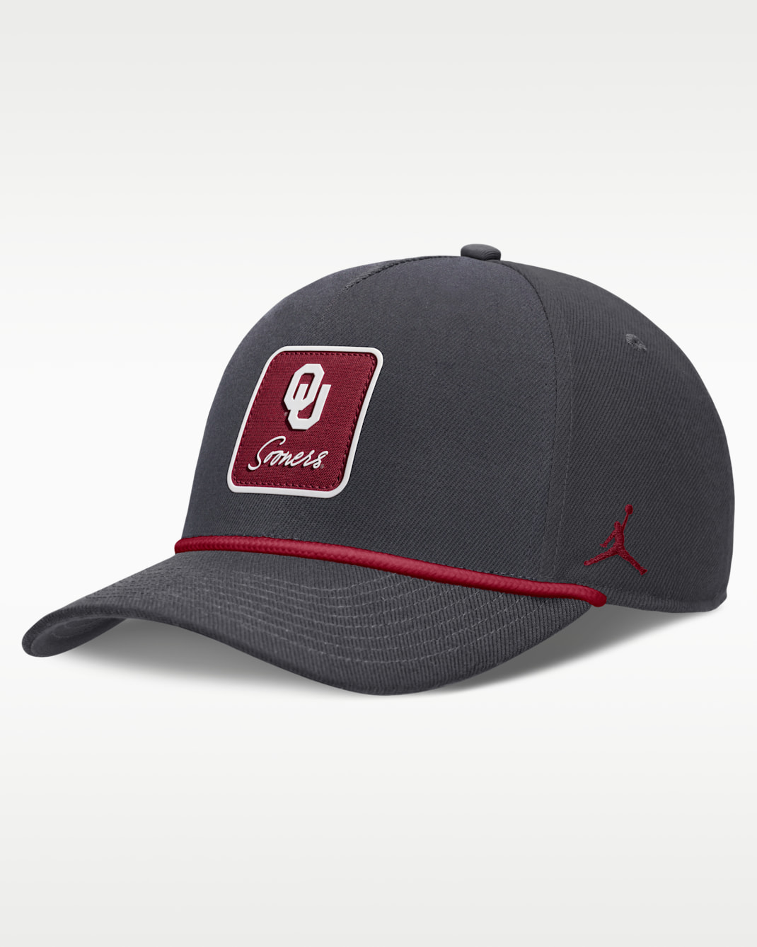 Gorra universitaria marca Jordan para hombre Dri-FIT con estructura A-Frame ajustable Oklahoma Primetime Rise - Antracita
