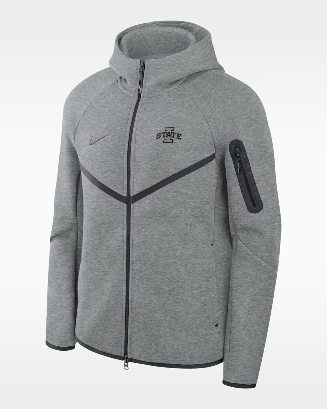 Iowa State Cyclones Tech Men's Nike Basketball Fleece Full-Zip Hoodie - Grey