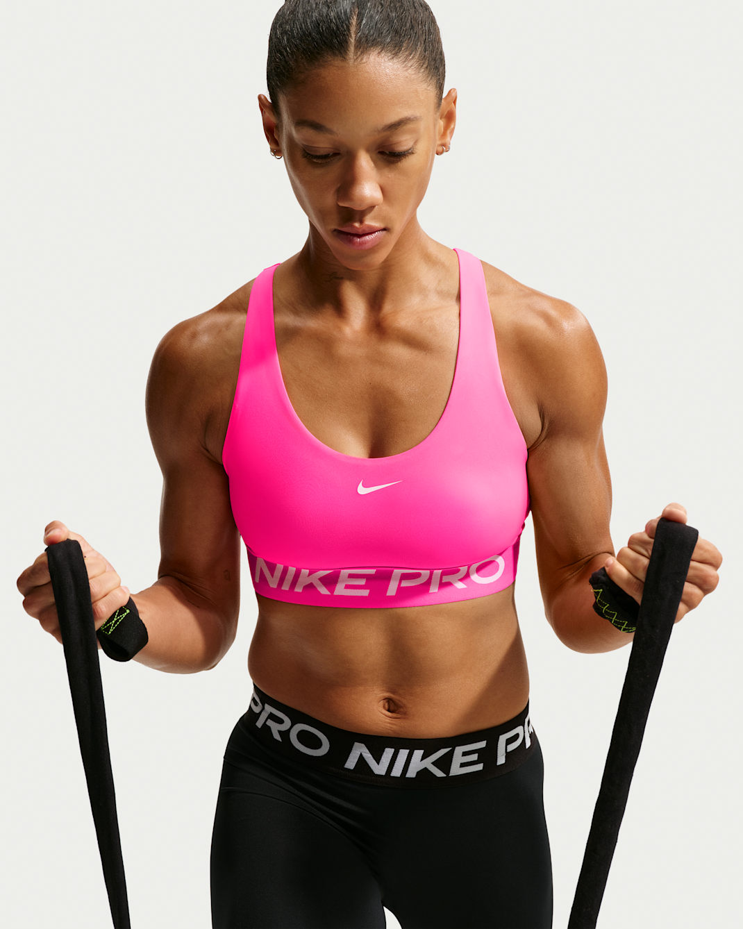 Nike Pro 365 Women's Light-Support Non-Padded Sports Bra - Hyper Pink/White