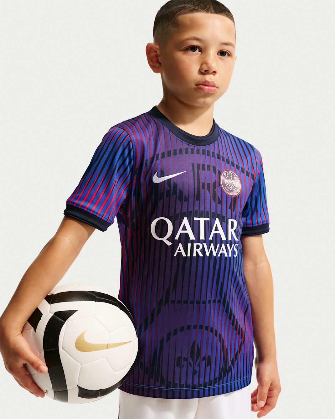 Paris Saint-Germain Away Big Kids' Nike Dri-FIT Soccer Pre-Match Top