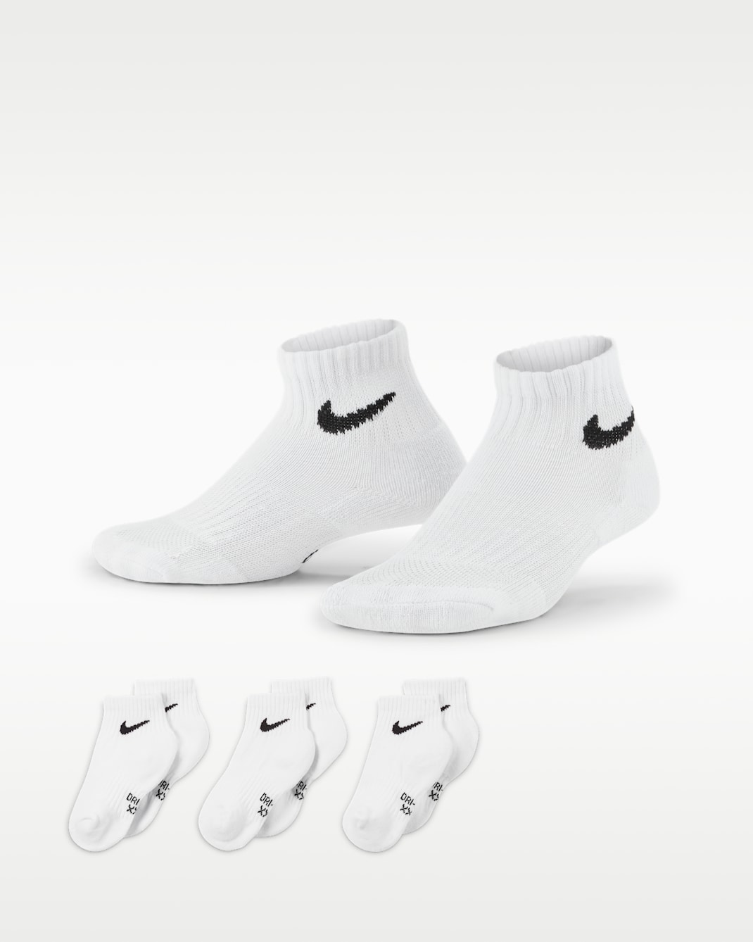 Socquettes rembourrées Nike Everyday pour enfant (3 paires) - Blanc