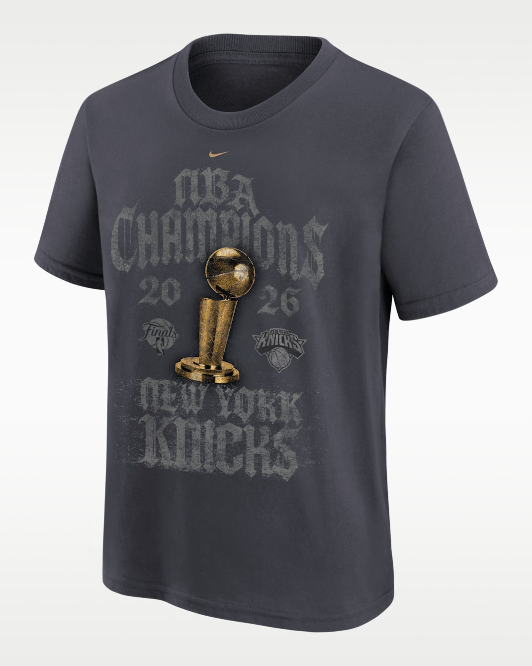 New York Knicks 2026 NBA Champions Nike Grade School NBA Locker Room T-Shirt - Anthracite