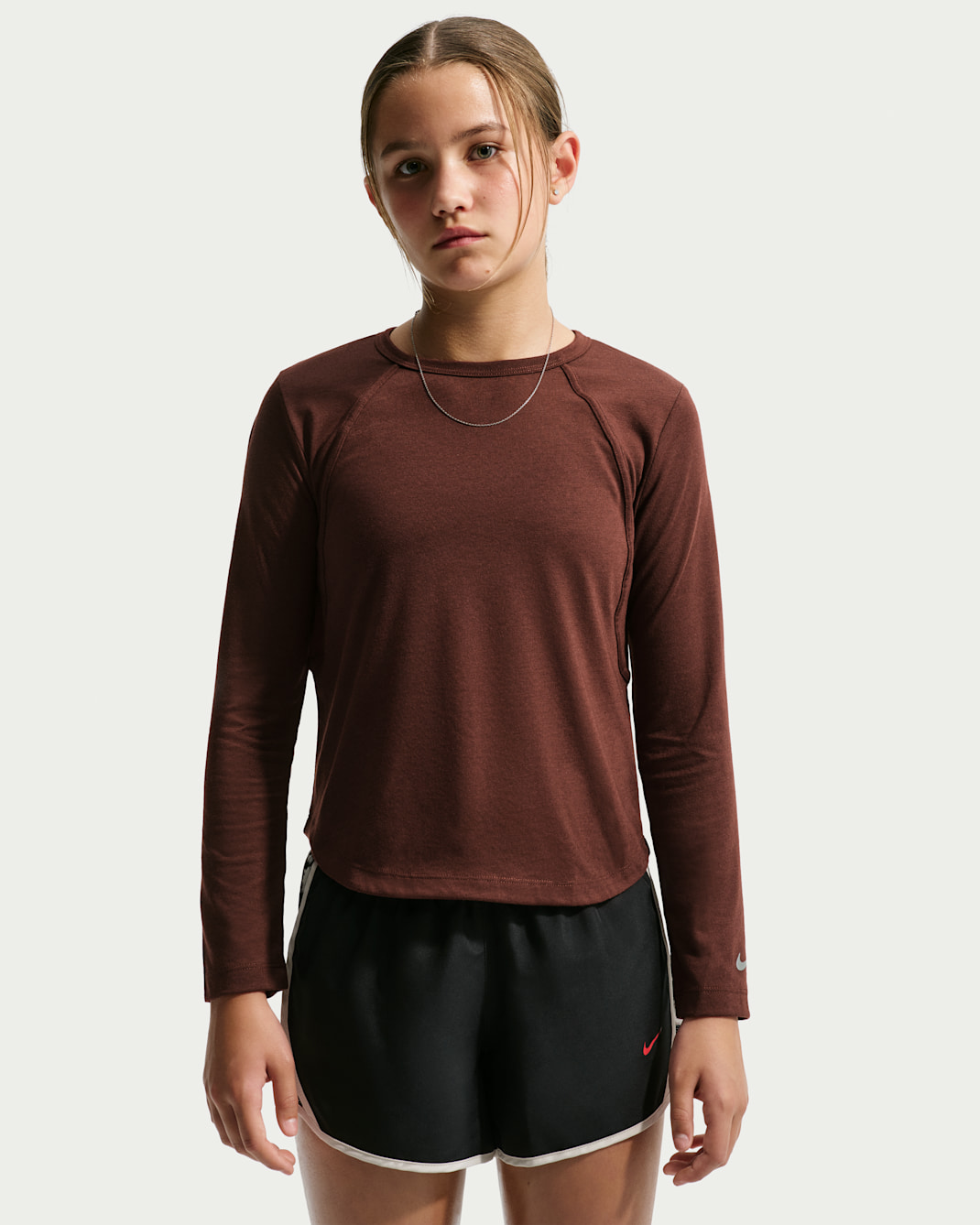 Playera de correr de manga larga Dri-FIT para niña talla grande Nike Tempo - Dátil místico/Dátil místico