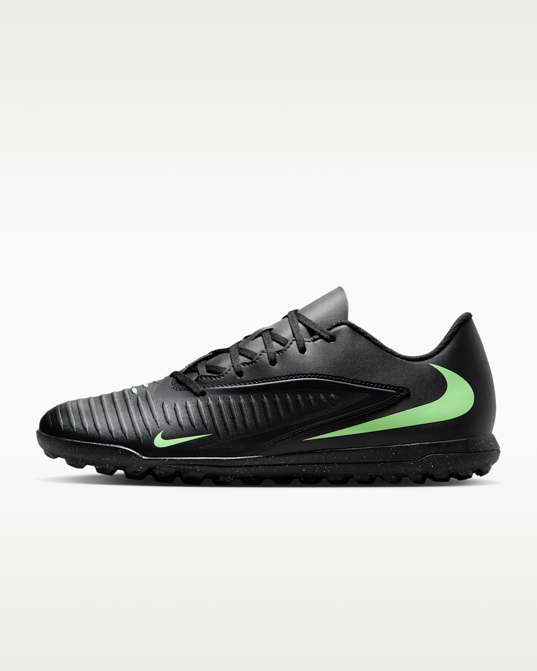 Nike Phantom 6 Low Club Turf Football Shoe - Black/Black/Illusion Green
