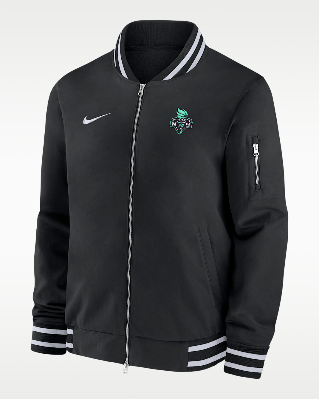 Chamarra bomber Nike de la WNBA para hombre New York Liberty - Negro