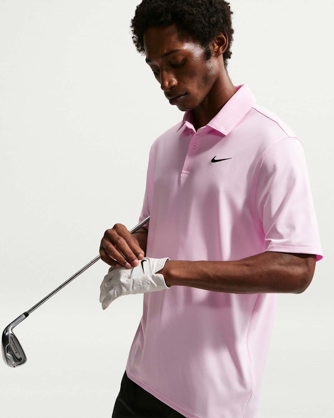 Polo de golf Dri-FIT para hombre Nike Velocity - Espuma rosa/Negro