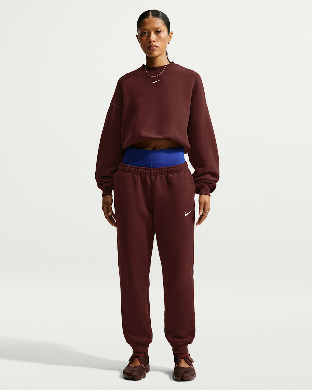 Nike Studio Fleece Medium Weight Women's Mid-Rise Joggers - Mystic Dates/Sail