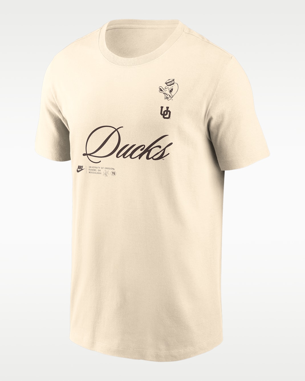 Playera universitaria Nike para hombre Oregon Script - Natural
