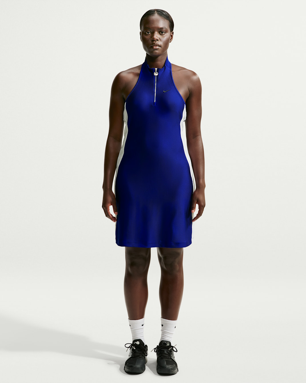Naomi Osaka Women's Tight Halter Dress - Old Royal/White/Black