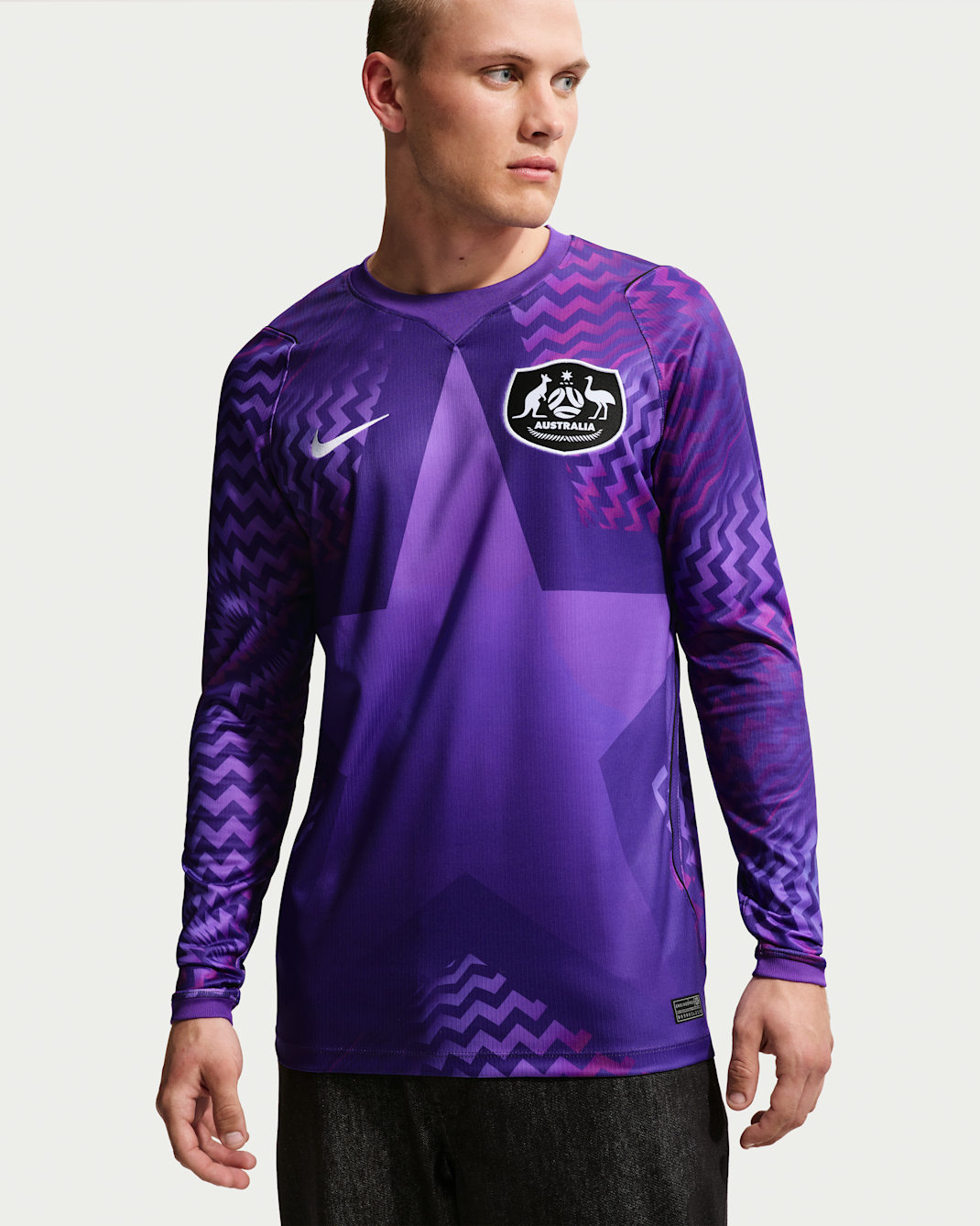 Australia 2026 Stadium Goalkeeper Men's Nike Dri-FIT Football Replica Shirt - Wild Grape/Black/White