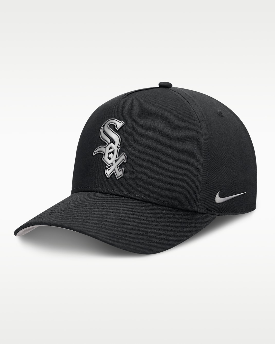 Gorra de rejilla Nike Dri-FIT de la MLB ajustable y con estructura A-Frame para hombre Chicago White Sox Rise - Negro