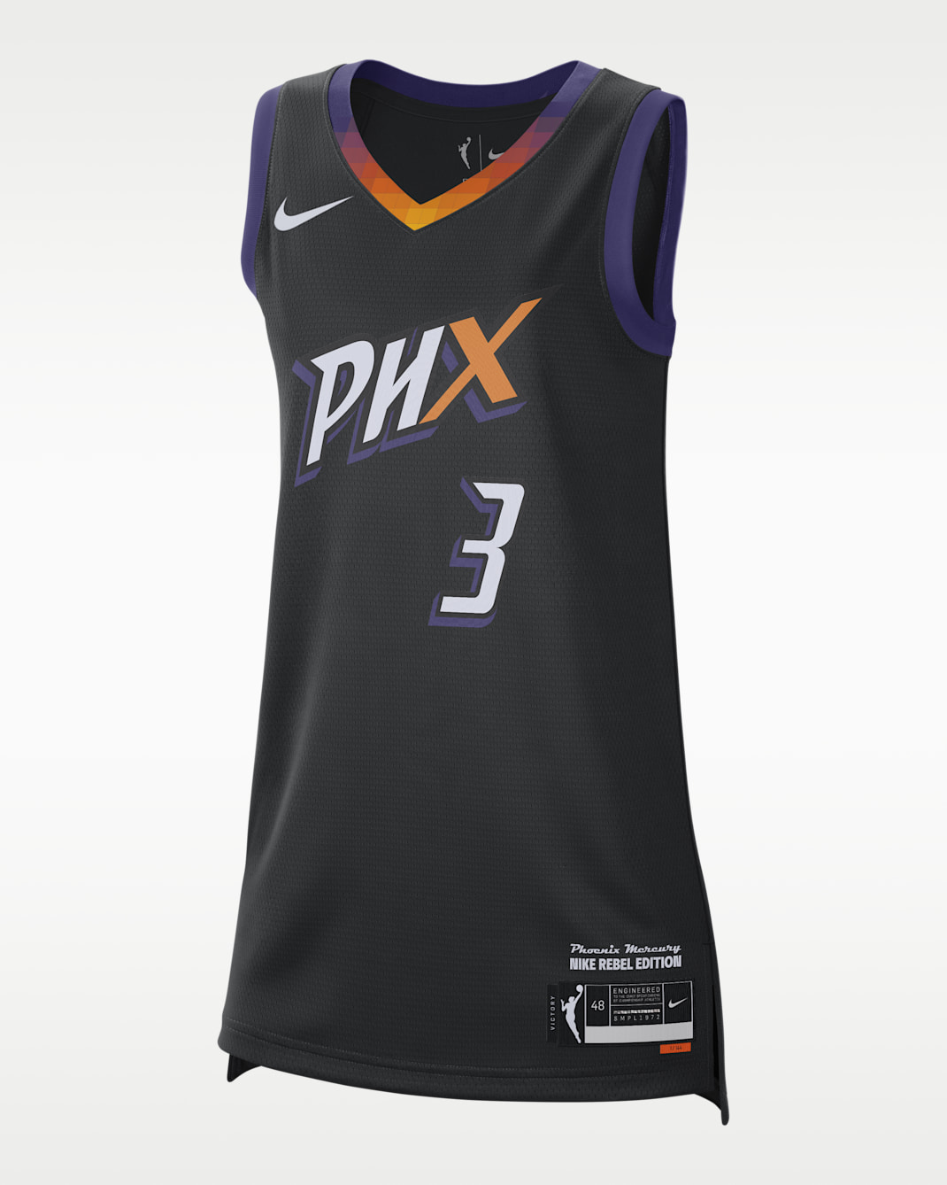 Diana Taurasi Phoenix Mercury 2024 Rebel Edition Nike Dri-FIT WNBA Victory Jersey - Black/White