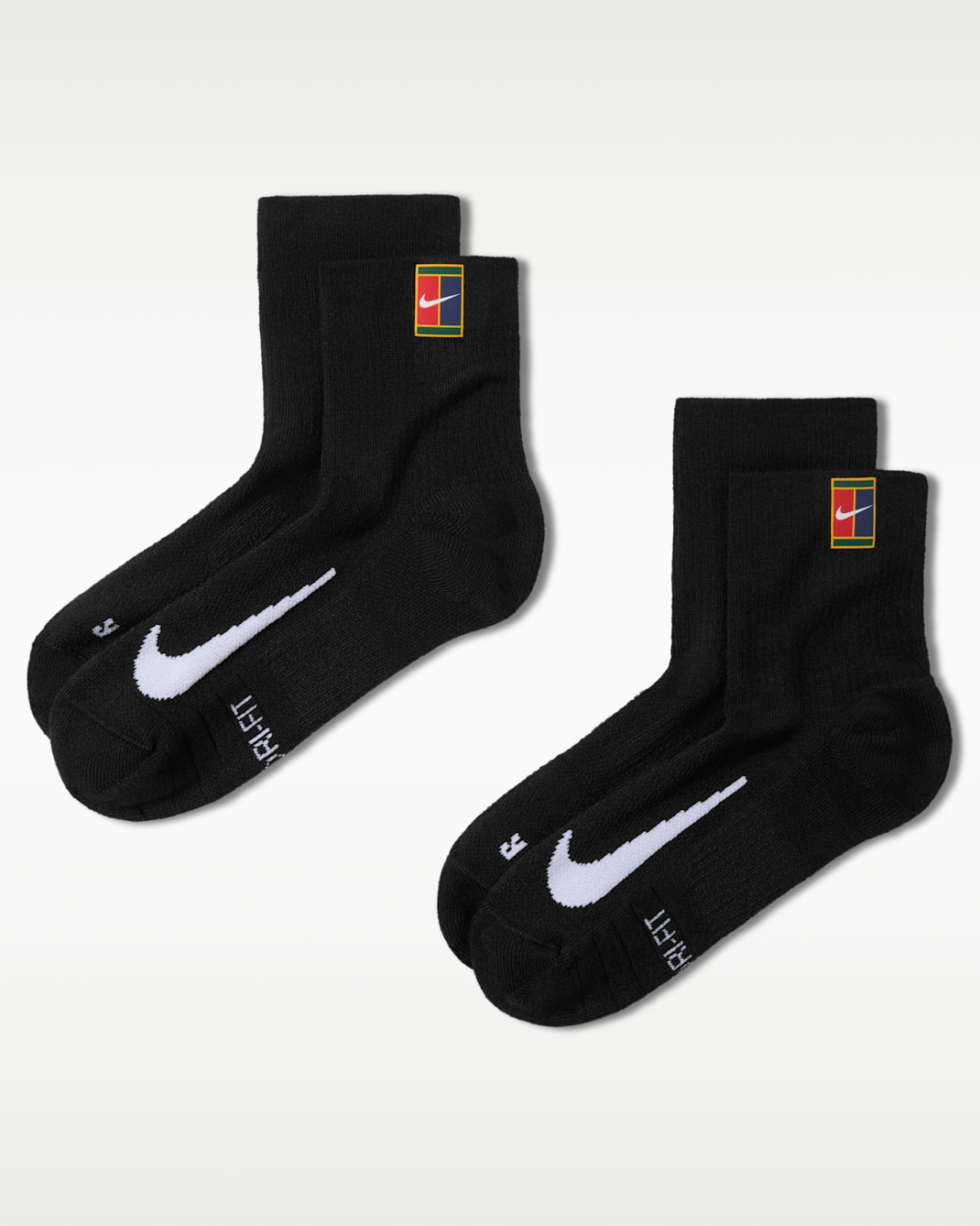 NikeCourt Multiplier Max Tennis Ankle Socks (2 Pairs) - Black/Black