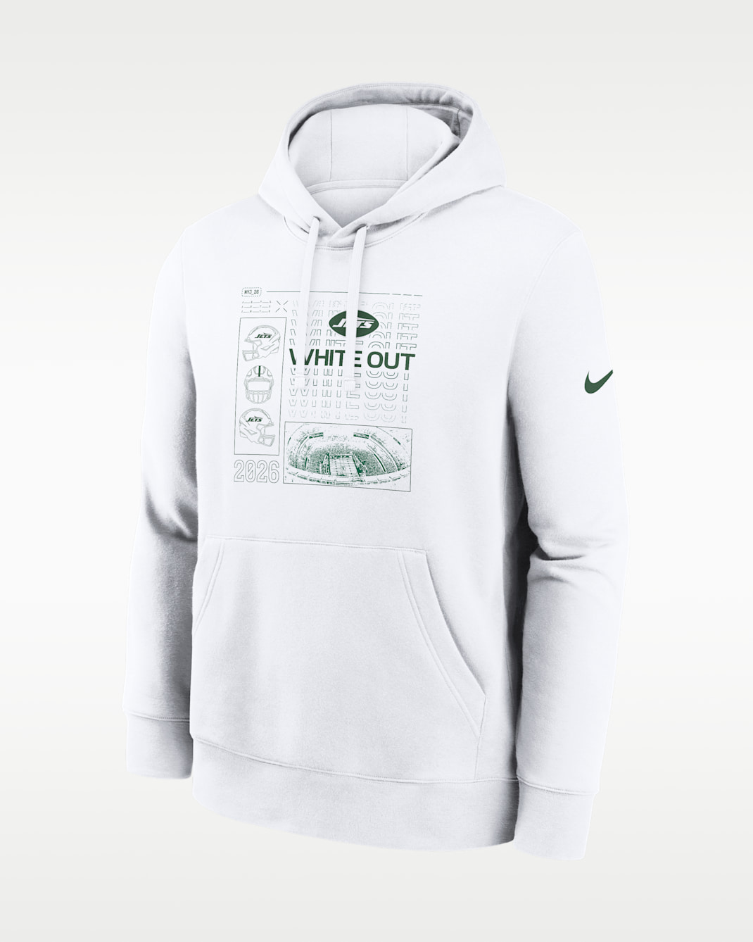 New York Jets White Out Men's Nike NFL Pullover Hoodie